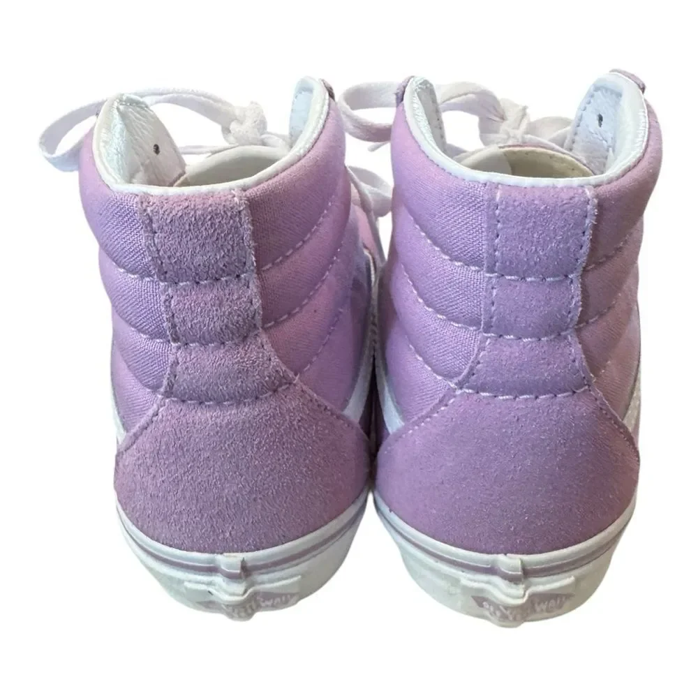 NEW Vans Sk8-Hi Hi-Top Juniors Women's Lupine True White Shoes Sneakers 6 7.5